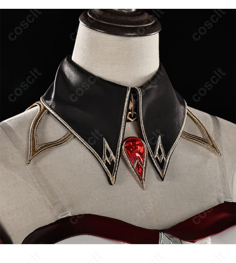 原神 サンドローネ 傀儡 コスプレ衣装 领口装飾ディテール|高級感あるつけ襟と金属風パーツの精密再現。衣装の世界観を引き立てるポイント。