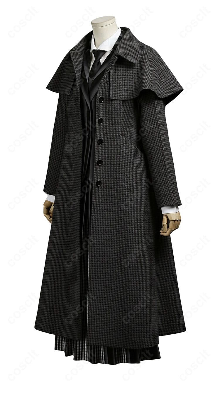 ウェンズデー・アダムス ネヴァーモア学園制服 コスプレ衣装 右側面図|立体シルエットと上質な生地感をチェック