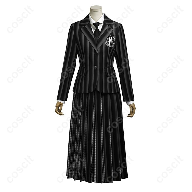 ウェンズデー・アダムス シーズン2 ネヴァーモア学園 制服 コスプレ衣装｜上品でダークな魅力を完全再現 - 8枚目の画像
