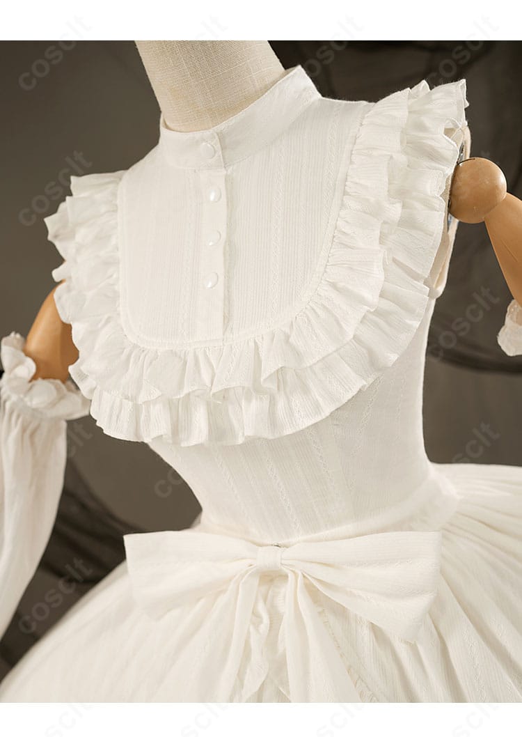 初音ミク ヴィンテージドール コスプレ衣装 衣襟と胸元装飾のディテール｜繊細なレースとリボンが魅力