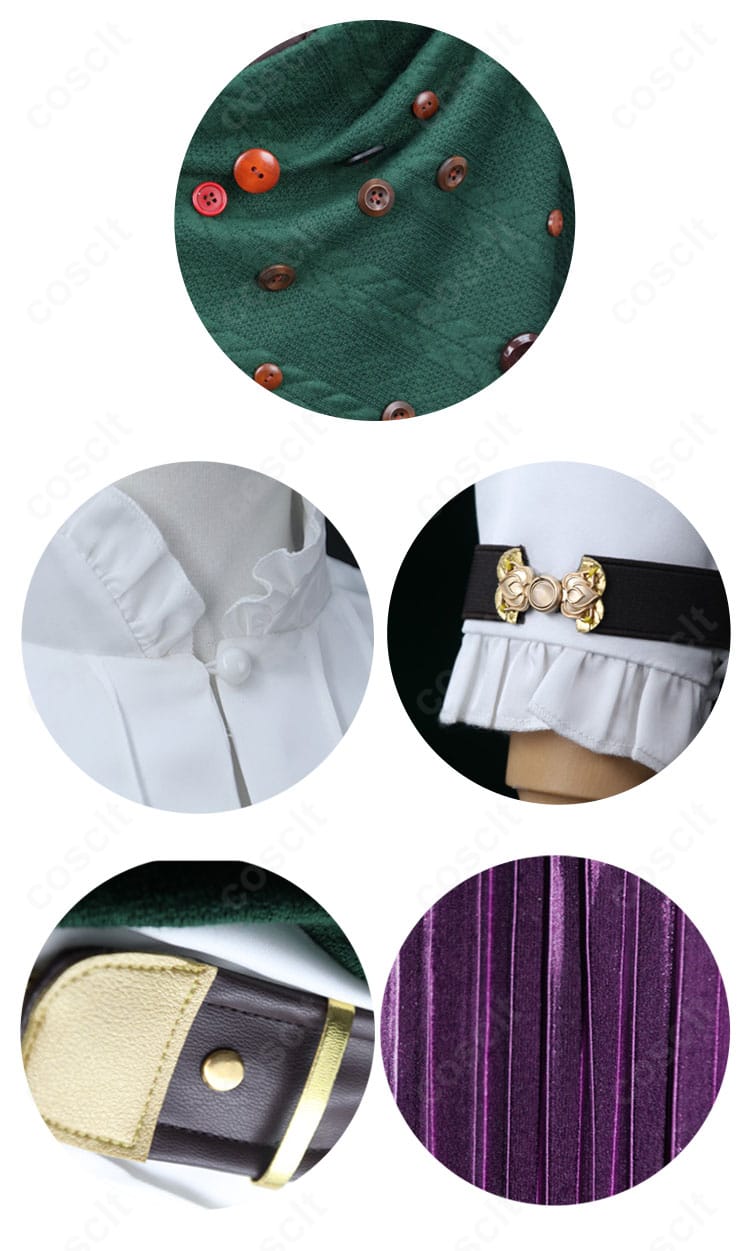 無期迷途 ガロファノ コスプレ衣装 装飾パーツ細部図。花飾りや手首飾りなど精巧な仕上がり。