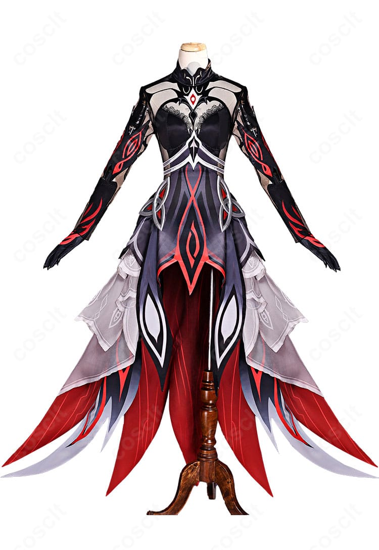原神 ロノヴァ 死の執政 コスプレ衣装 正面図|ワンピースやベールなど高品質フルセットのデザインを確認。