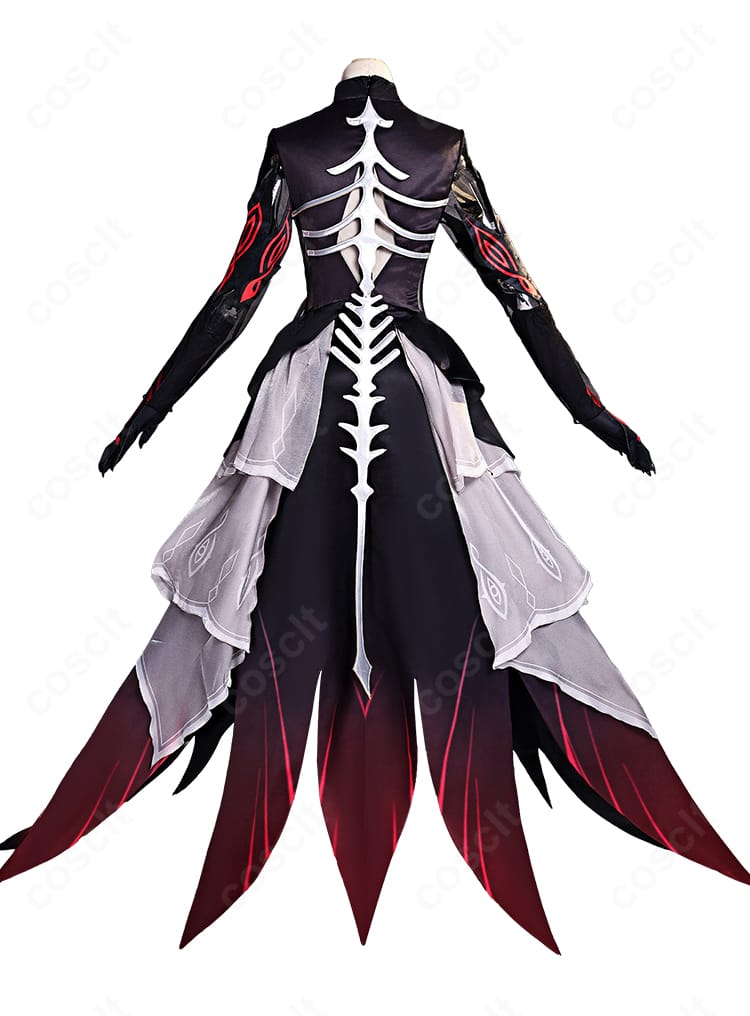 原神 ロノヴァ 死の執政 コスプレ衣装 背面図|背中まで美しいシルエットと高級感ある装飾を再現。