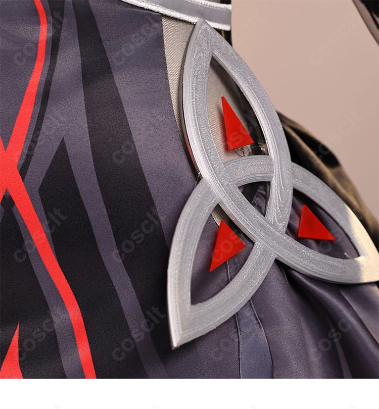 原神 ロノヴァ 死の執政 コスプレ衣装 腰側装飾ディテール|立体的な装飾がシルエットを引き締め、存在感をアップ。