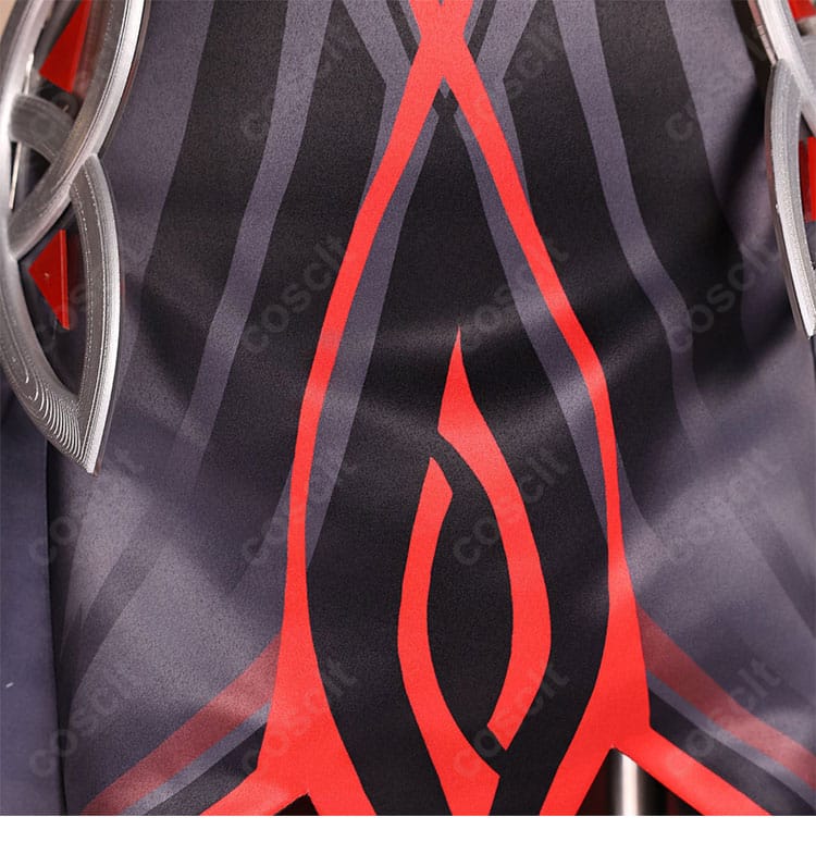 原神 ロノヴァ 死の執政 コスプレ衣装 図案装飾ディテール|ドレス全体に施された模様が幻想的な雰囲気を強調。