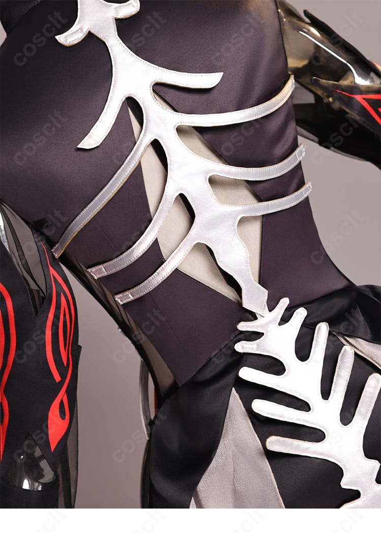 原神 ロノヴァ 死の執政 コスプレ衣装 背面ディテールアップ|細部の素材感や縫製のクオリティを確認できる。