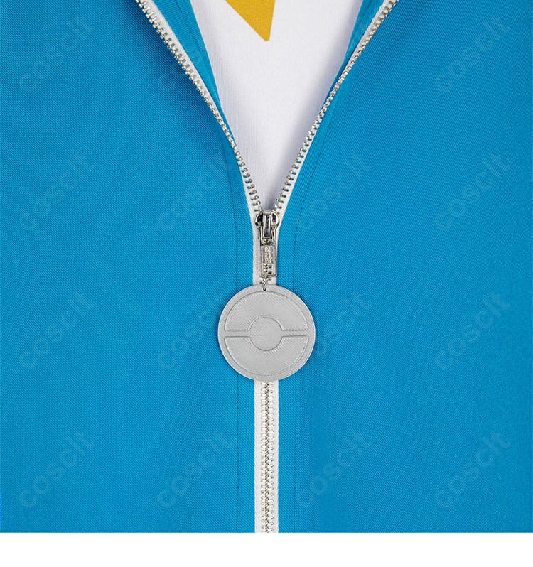 ポケモンレジェンズZ-A デウロ コスプレ衣装 ファスナー装飾ディテール｜高品質ジッパーを使用し実用性と美観を両立。