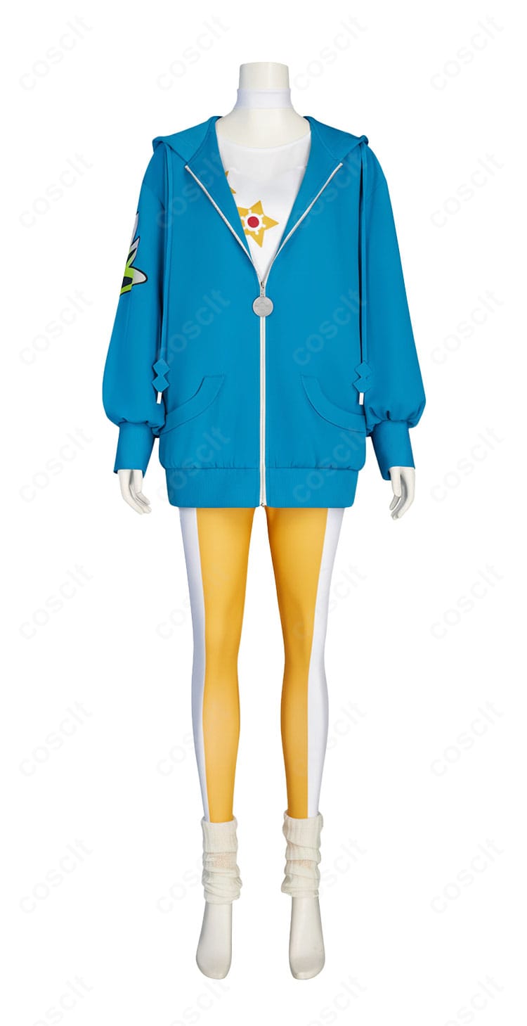 ポケモンレジェンズZ-A デウロ コスプレ衣装 正面図｜コート・インナー・レギンスを含む高品質フルセット。