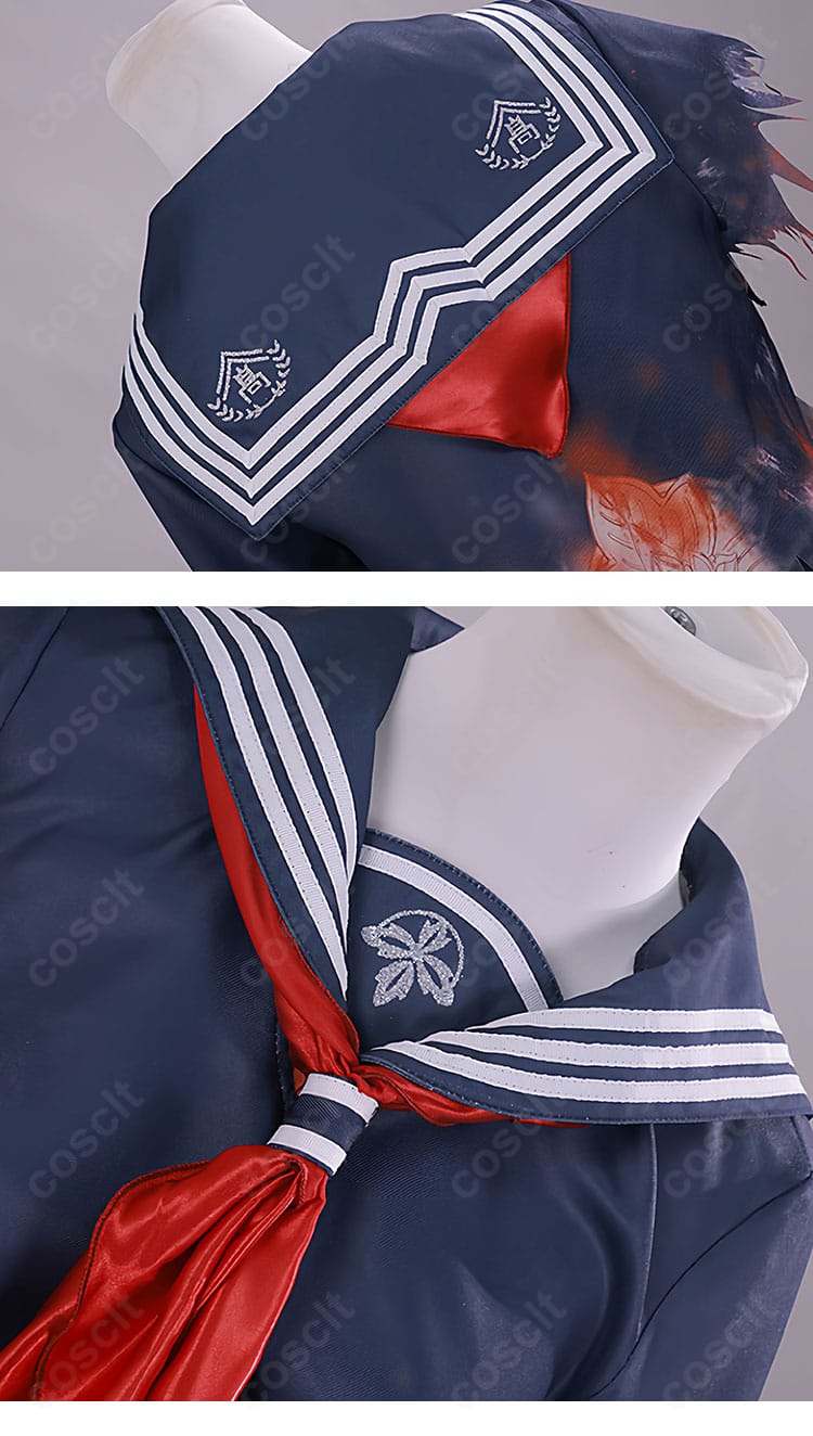 原神 コスプレ衣装 披肩と赤いスカーフ装飾の細部|アクセントになるデザインポイントを忠実再現