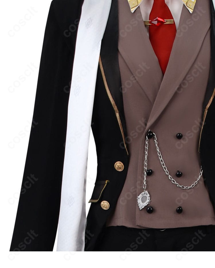 原神 ディルック コスプレ衣装 ドレス前立て（門襟）部分のデザイン｜上品な縫製と立体感