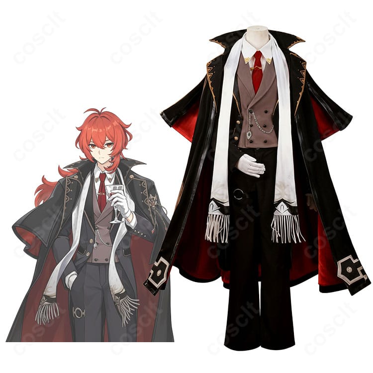 原神 ディルック「レッドデッド・オブ・ナイト」コスプレ衣装 キャラクターと衣装の全身イメージ｜高品質・精巧再現