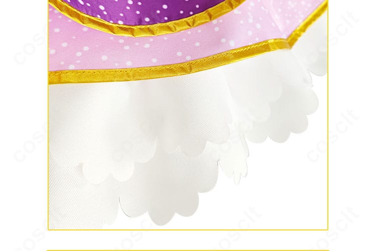 ラブライブ!東條希 コスプレ衣装 スカート裾装飾 ディテール|ふんわり広がる裾のラインと金縁デザインを強調。