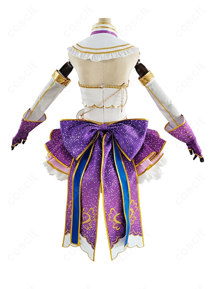 ラブライブ!東條希 のんちゃんマジカル☆ コスプレ衣装 背面図|背中のリボンやマント装飾のディテールがよくわかる。
