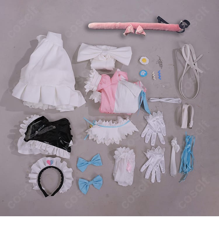 結城さくな 猫メイド コスプレ衣装 フルセット内容展示画像