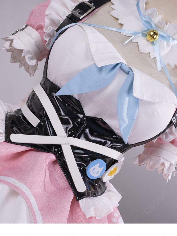 結城さくな 猫メイド コスプレ衣装 衣襟レース装飾ディテール