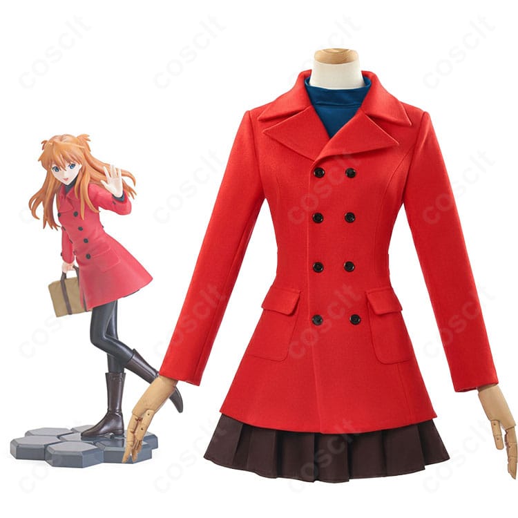 商品角色人物とコスプレ衣装の全体図｜惣流・アスカ・ラングレー コミック版コート姿 コスプレ
