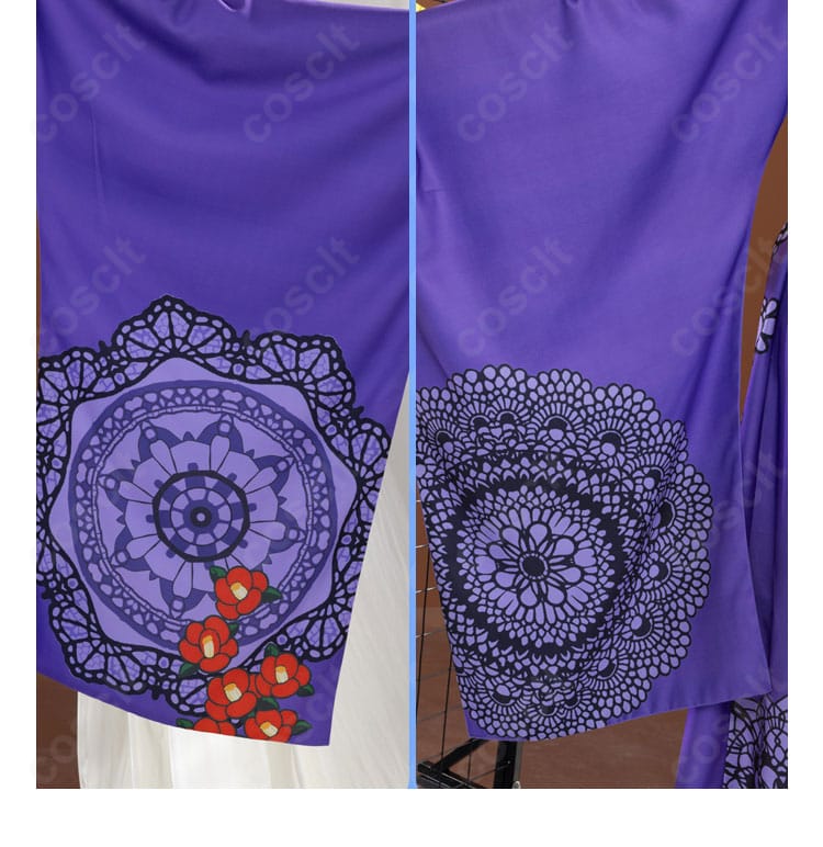 和の心・ダーク コスプレ浴衣 袖口・袖裾の和柄装飾ディテール