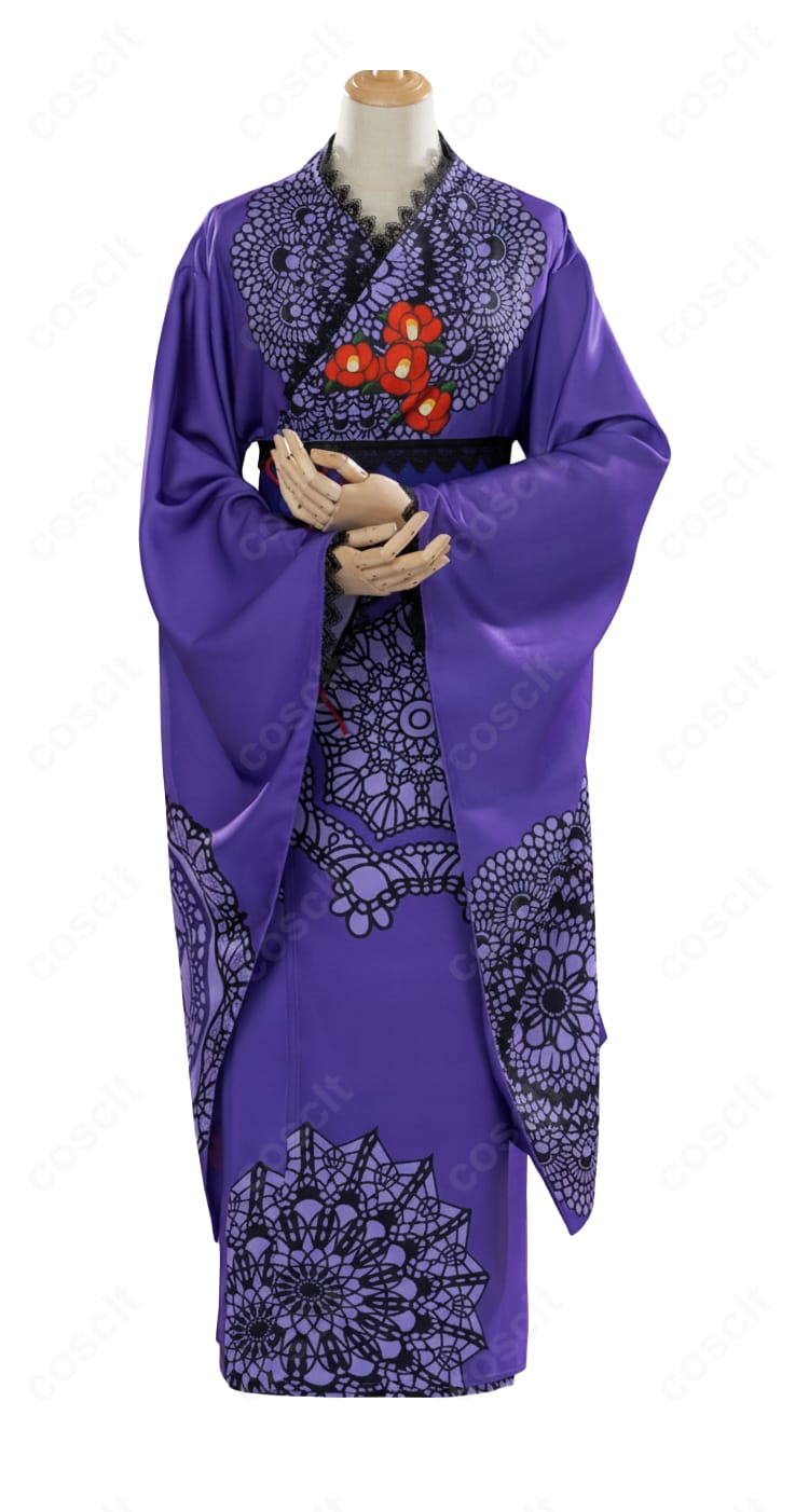 和の心・ダーク コスプレ浴衣 衣襟（えり）装飾ディテール写真