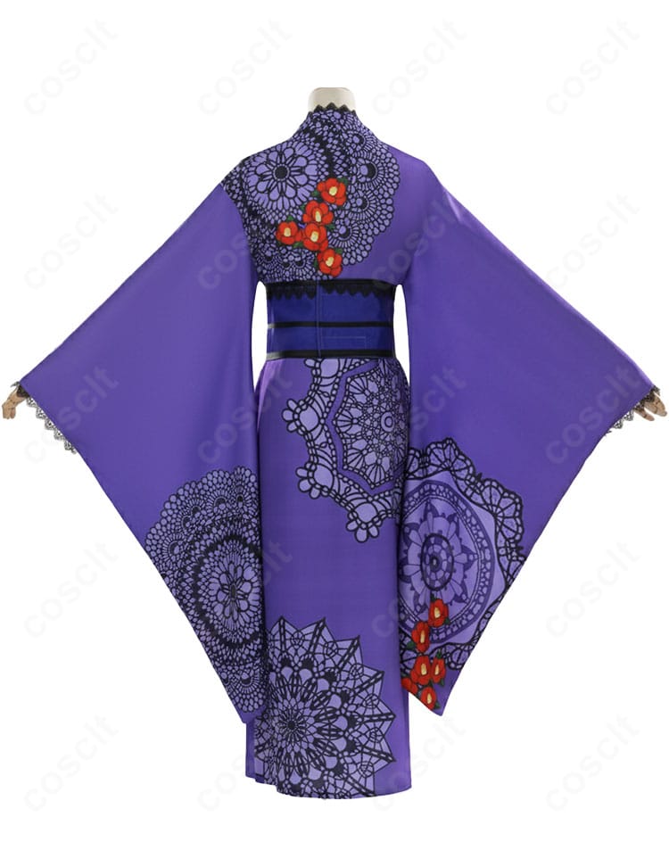 アイカツ！藤堂ユリカ 和の心・ダーク コスプレ浴衣 背面全体画像