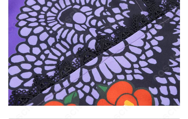 藤堂ユリカ 和の心・ダーク コスプレ浴衣 斜襟（ななめえり）装飾細部