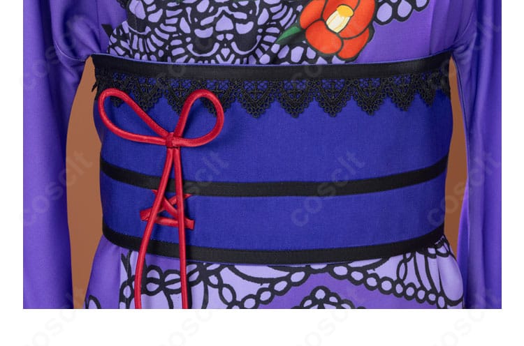 和の心・ダーク コスプレ浴衣 腰封（帯）デザイン装飾ディテール