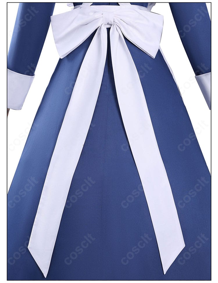 白色リボン付き背面アクセサリーの細部｜メイド服コスプレ