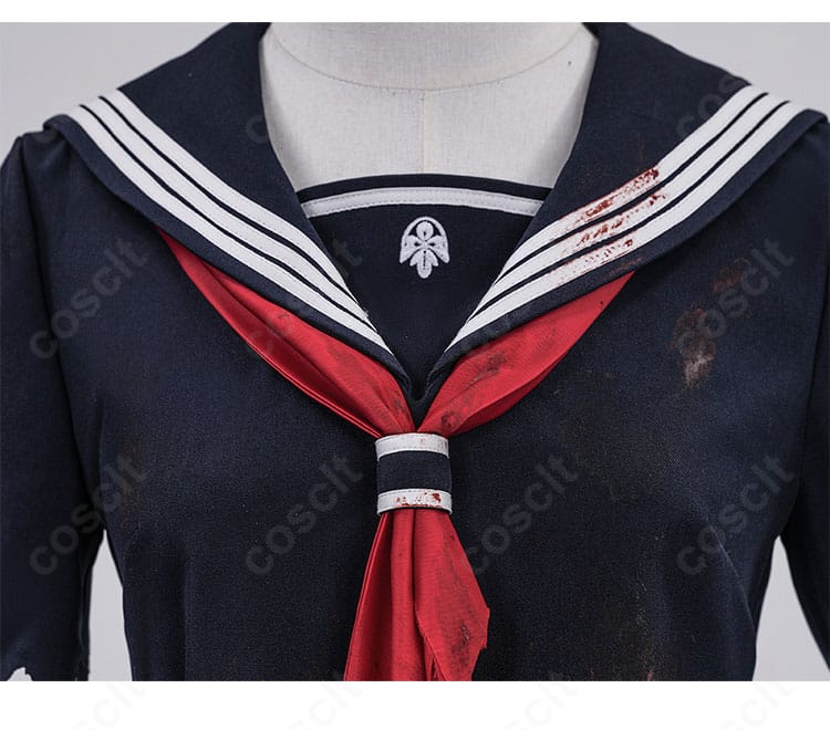 深水雛子 制服コスプレ 赤いリボン装飾の細部画像|アクセントが映えるデザイン