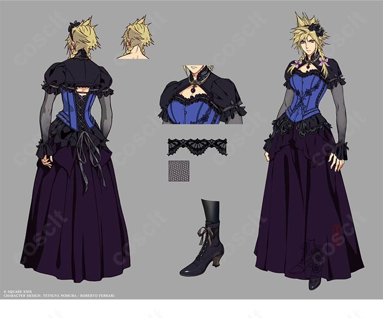 クラウド・ストライフ 初期衣装 コスプレ衣装の全体ディテール画像｜FF7R 高再現で質感がわかる一枚・チェックしてみてください