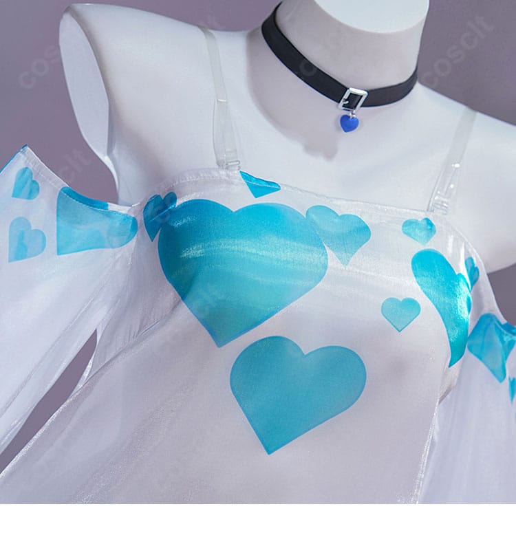 PA-15 衣装 ブルーのハート装飾ディテール|奇怪・とろろもち コスプレ