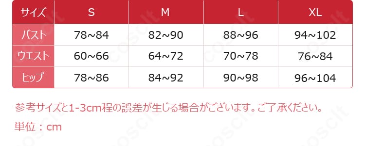 ミルク ブルーミングバニー コスプレ衣装 サイズ一覧｜COSCLT