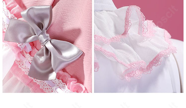 プロセカ 暁山瑞希 ハイド・クリノリン コスプレ リボン＆裾装飾詳細｜優雅で繊細な装飾が特徴