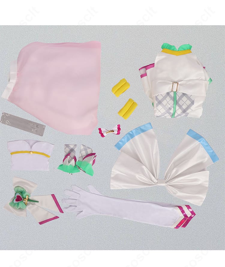 キュアズキューン コスプレ衣装 セット内容展示|ワンピース・髪飾り・手袋など豪華フルセット紹介