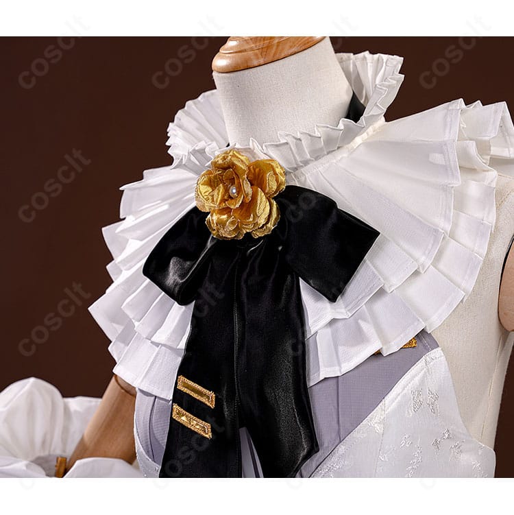 初音ミクシンフォニー10周年『プレイオン』衣装 花飾り付きリボンのディテール写真|華やかで上品なアクセント。