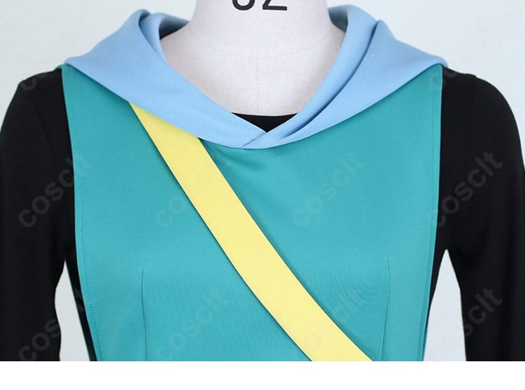 衣襟と胸元装飾のアップ|ポケモン リコ メガボルテージVer コスプレ 精密縫製