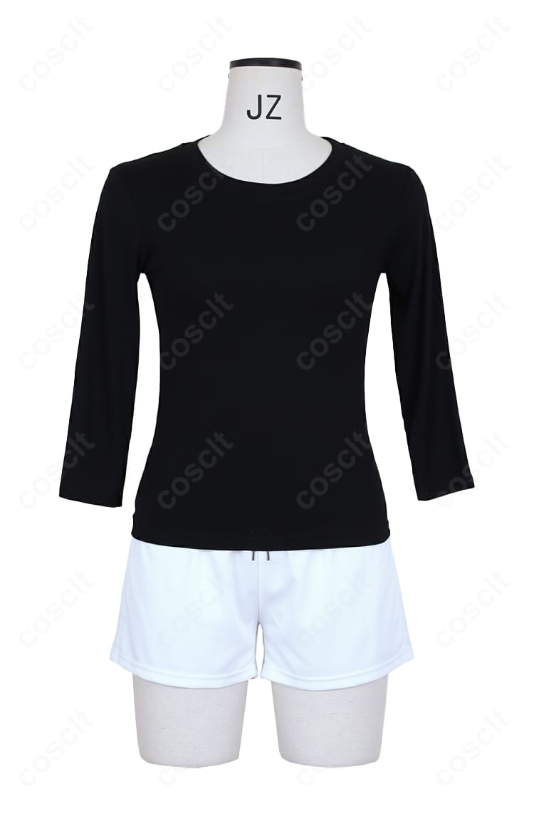黒いインナーと白ショートパンツのセット詳細|リコ コスプレ衣装 内側コーディネート例