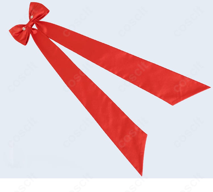 兎山悟 コスプレ衣装 赤リボンアクセサリーディテール|小物まで高精度な造形で完成度抜群。