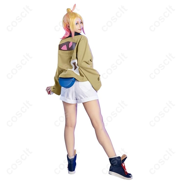 COSCLT 【ポケモンZA／レジェンズZA】タウニー 初期衣装 コスプレ衣装（コート・インナー・ショートパンツ・ウエストポーチ） - 7枚目の画像