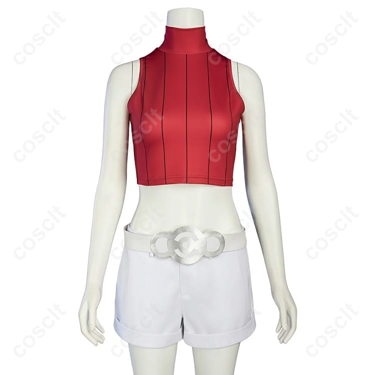 COSCLT 【ポケモンZA／レジェンズZA】タウニー 初期衣装 コスプレ衣装（コート・インナー・ショートパンツ・ウエストポーチ） - 4枚目の画像