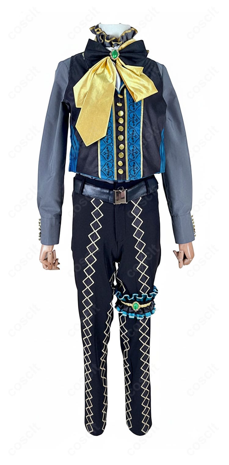 服装正面の装飾細部が見えるナック・シュタイン ハロウィン コスチューム|精巧なフロントデザイン