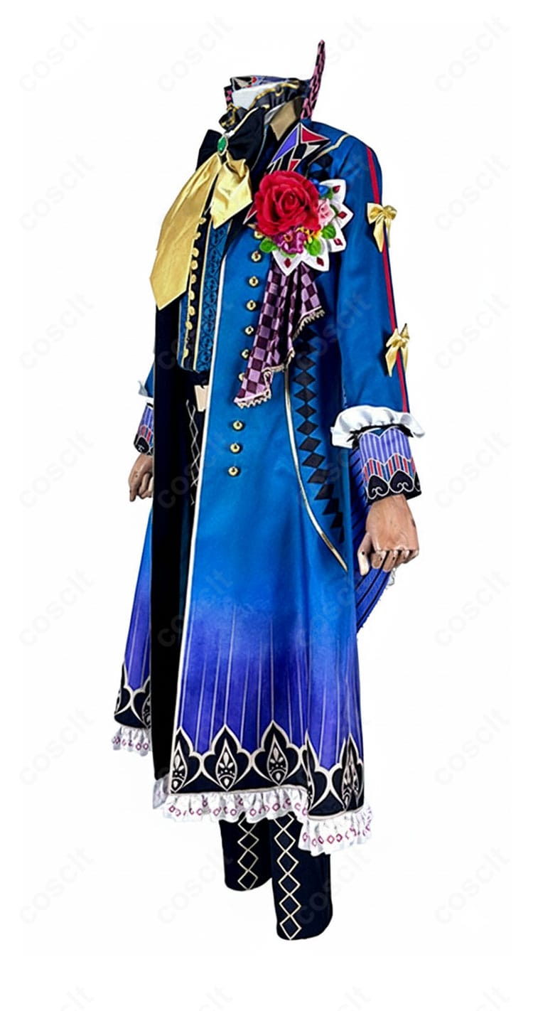 商品服装の側背から見た悪魔執事と黒い猫 ナック・シュタイン ハロウィン衣装|シルエット確認におすすめ