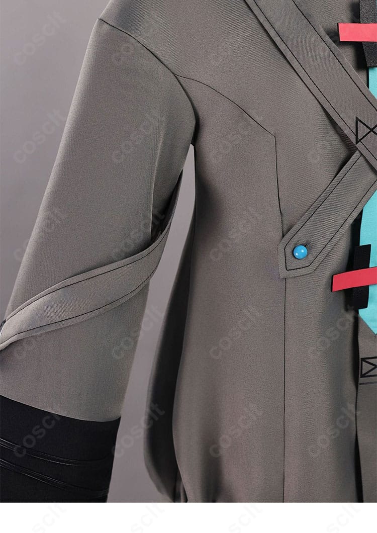 初音ミク コスプレ衣装 袖部分の装飾細部アップ|袖のカットと質感にこだわったデザイン