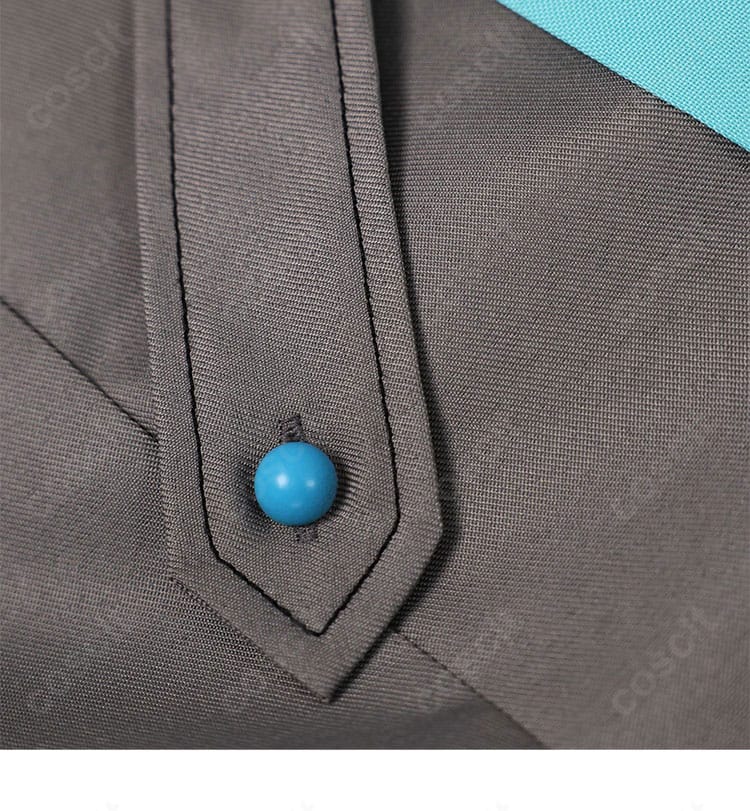 初音ミク コスプレ衣装 装飾ボタン細部アップ|リアルな質感と高級感のある仕上げ