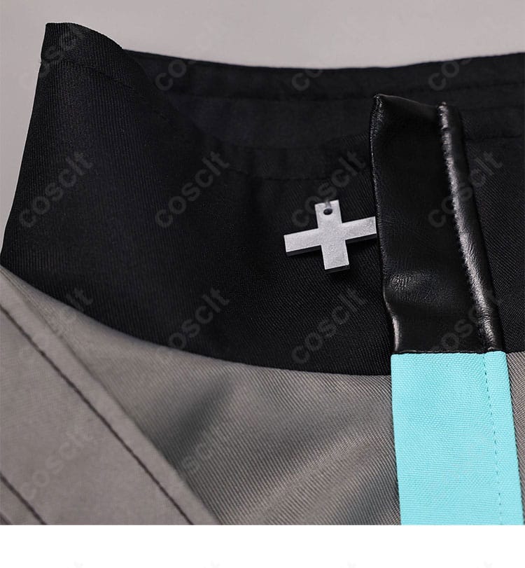 初音ミク コスプレ衣装 衿部分装飾ディテール|上品なカラーラインと縫製精度が魅力