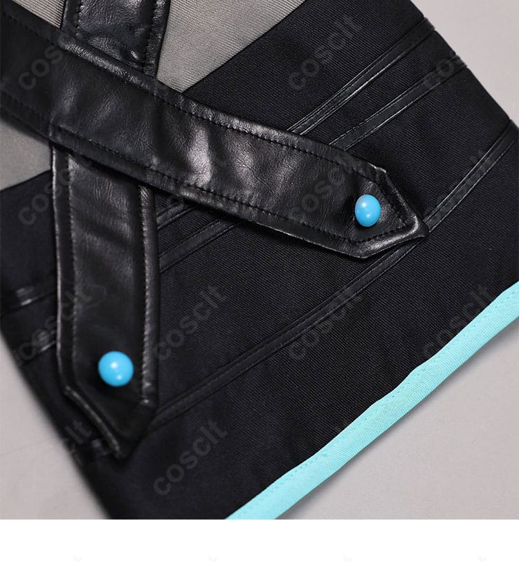 初音ミク コスプレ衣装 袖口部分の細部アップ写真|柔らかな素材感と美しい縫い目