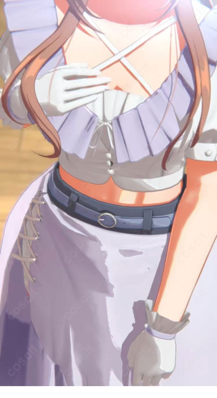 姫崎莉波(りなみ)clumsy trick衣装のスカート側面装飾ディテール|学マス コスプレ衣装 ステージ映えするデザイン