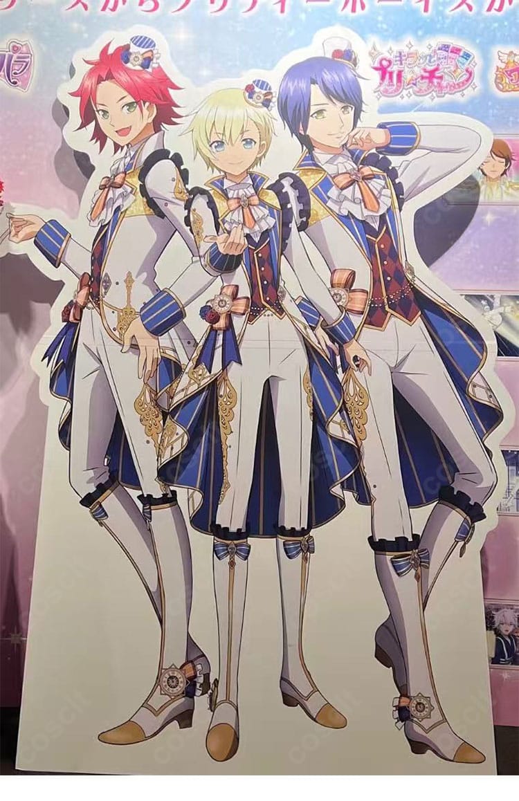 アイドルタイムプリパラ WITH(夢川ショウゴ・三鷹アサヒ・高瀬コヨイ)コスプレ衣装 キャラクター集合ビジュアル|華やかなステージ感を再現した豪華デザイン。