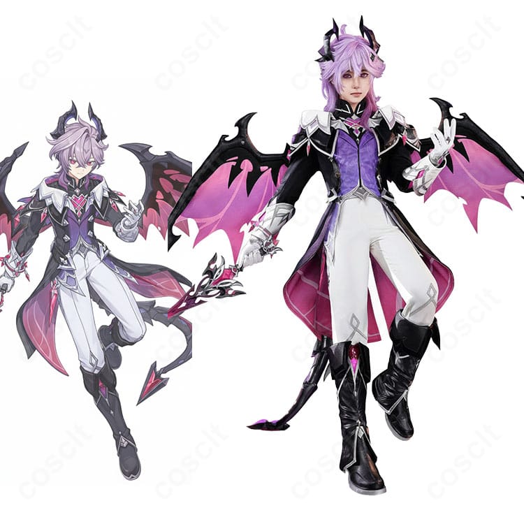 商品服装とドゥリン(悪龍)人間の姿のキャラクター比較画像|原神コスプレ衣装