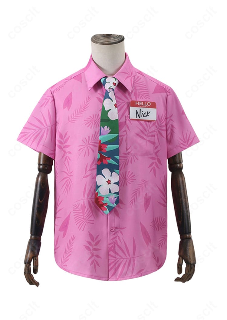 ズートピア2 ニック・ワイルド 警官制服コスプレ衣装 ピンク系シャツ&ネクタイ 正面画像|イベント・撮影におすすめ