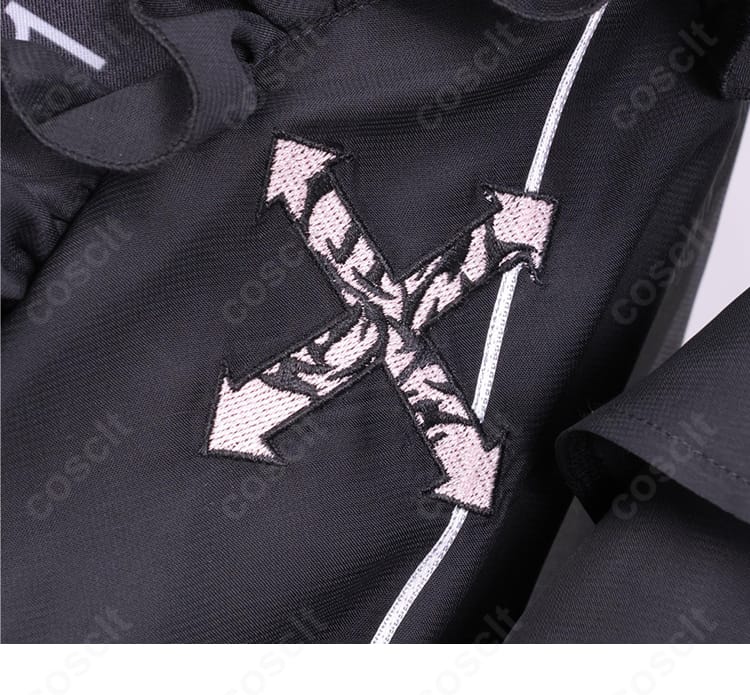 腰部分の矢印アイコン装飾ディテール|ラプラス・ダークネス 衣装