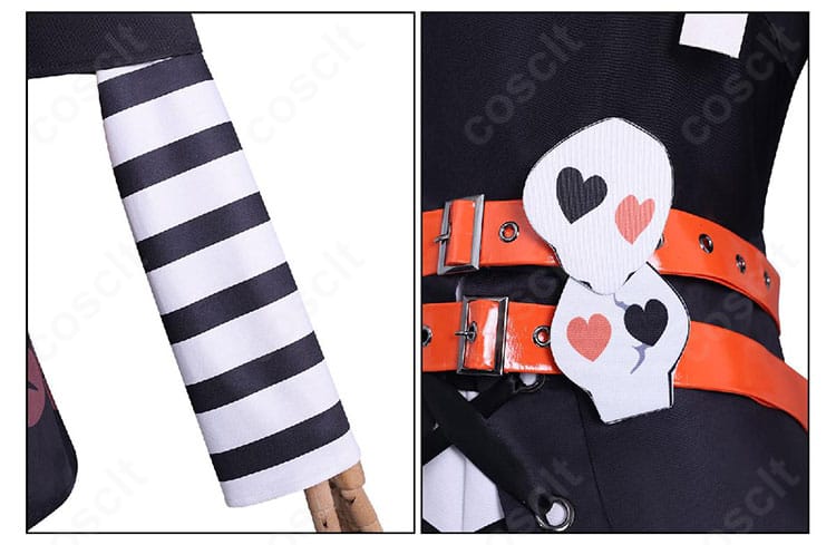 沢渡ココ コスプレ衣装 袖の格子ストライプ&ベルト細部|高品質仕様